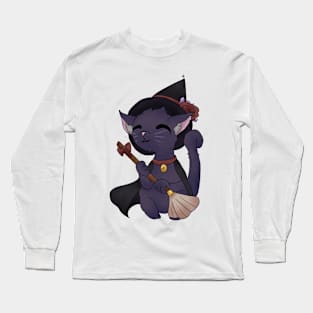 Halloween Witch Cat Kawaii Cute T-Shirt And Others Long Sleeve T-Shirt